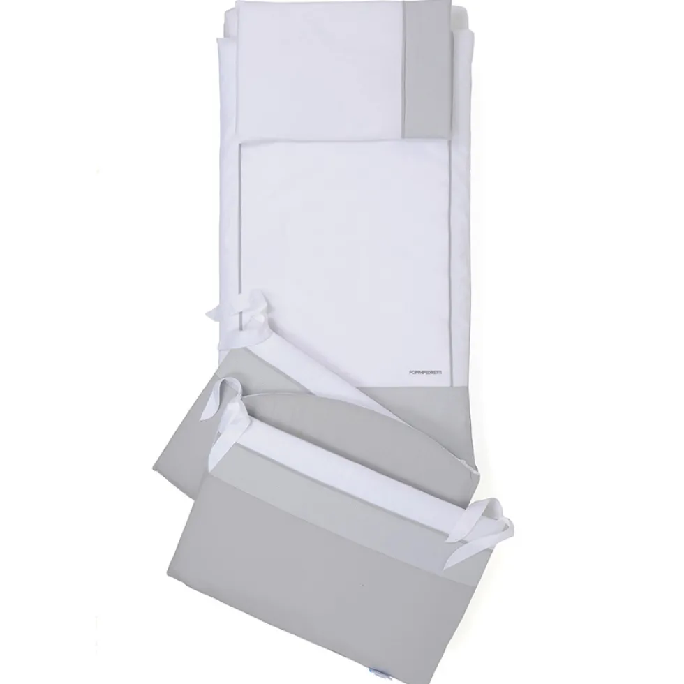 Lista Nascita<Foppapedretti Cameretta Pikkoletto bianco con completo piumone grigio